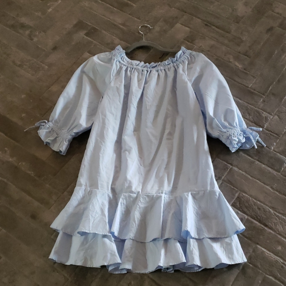 Baby blue ruffled dress